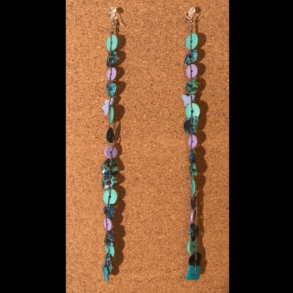 Blue butterfly earrings